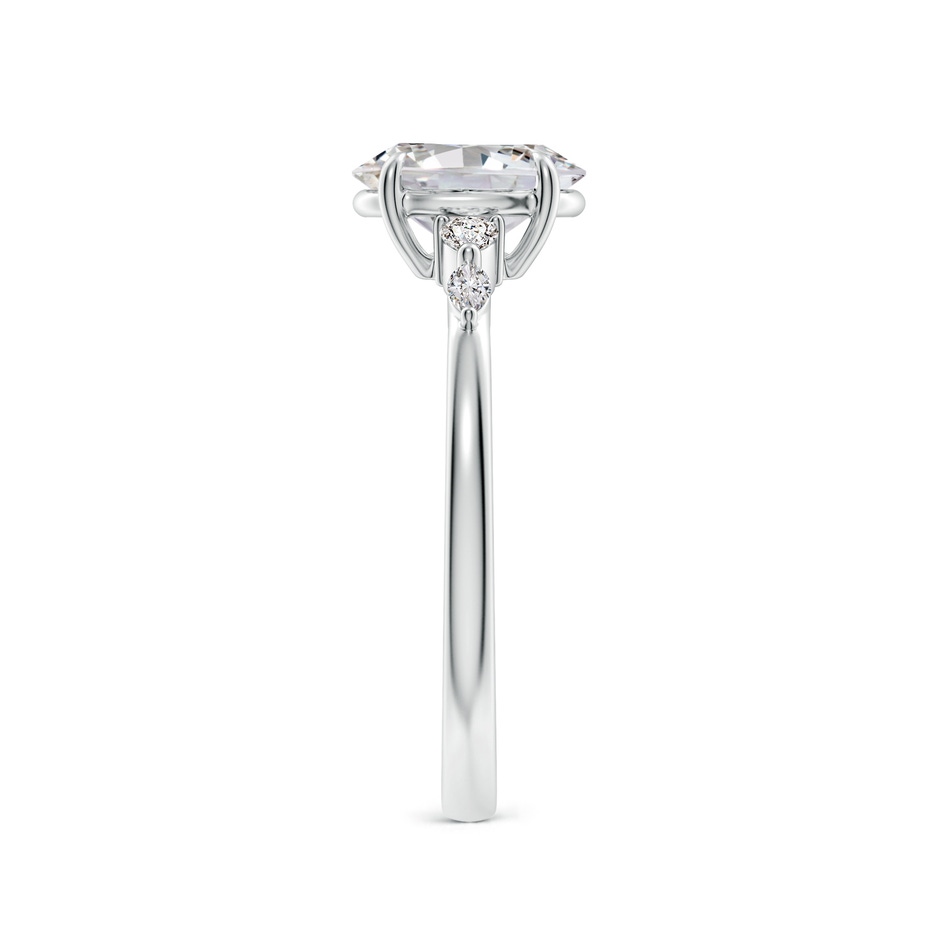 8x6mm IJI1I2 Oval Diamond Side Stone Engagement Ring in White Gold side 299