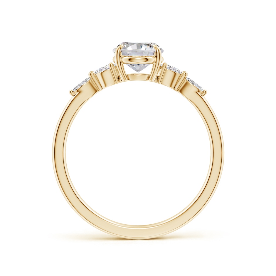 8x6mm IJI1I2 Oval Diamond Side Stone Engagement Ring in Yellow Gold side 199