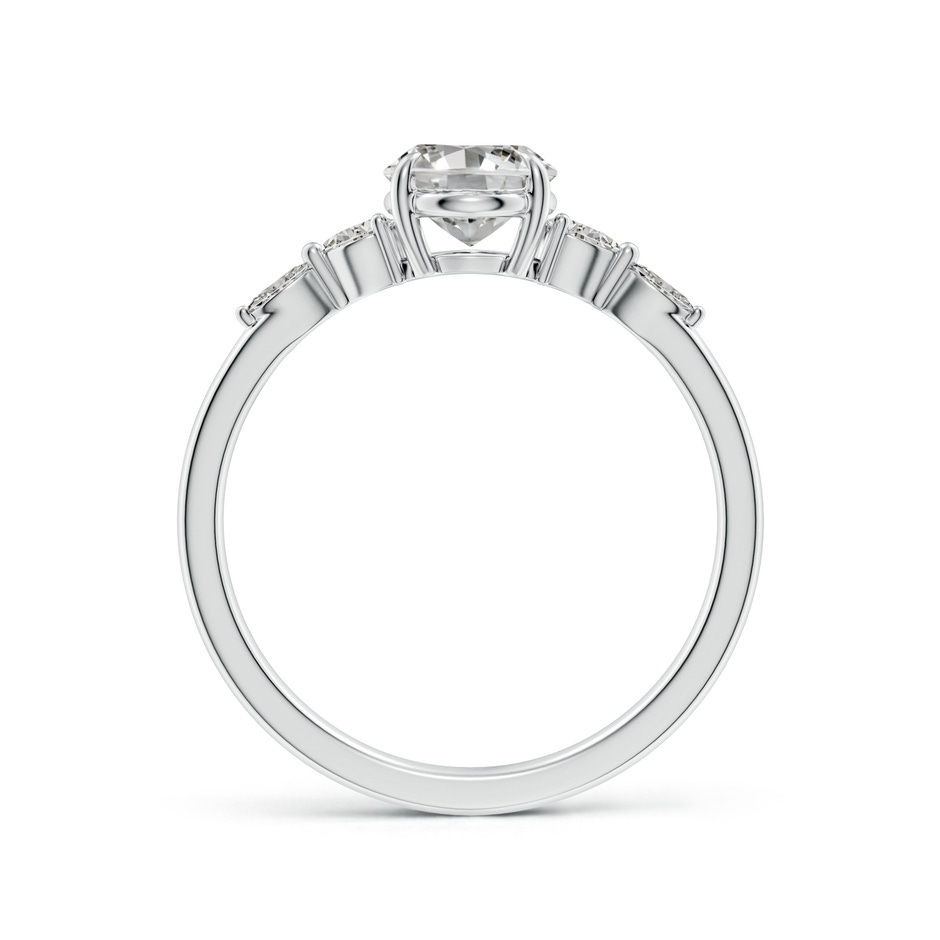 8x6mm KI3 Oval Diamond Side Stone Engagement Ring in White Gold side 199