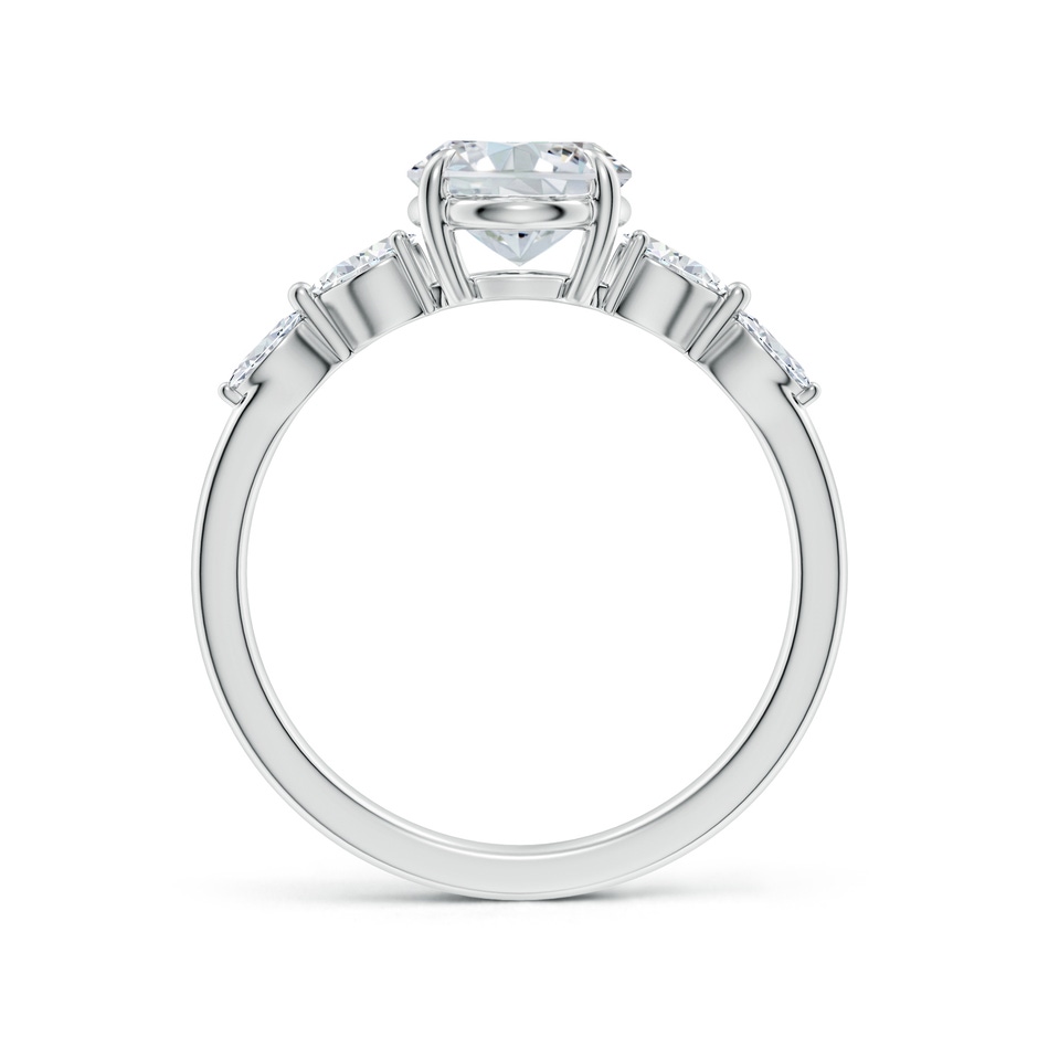 9x7mm GVS2 Oval Diamond Side Stone Engagement Ring in P950 Platinum side 199
