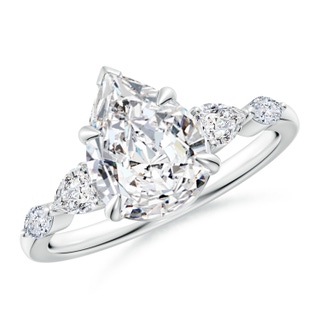 10x8mm HSI2 Pear-Shaped Diamond Side Stone Engagement Ring in P950 Platinum