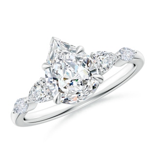 9x7mm GVS2 Pear-Shaped Diamond Side Stone Engagement Ring in P950 Platinum