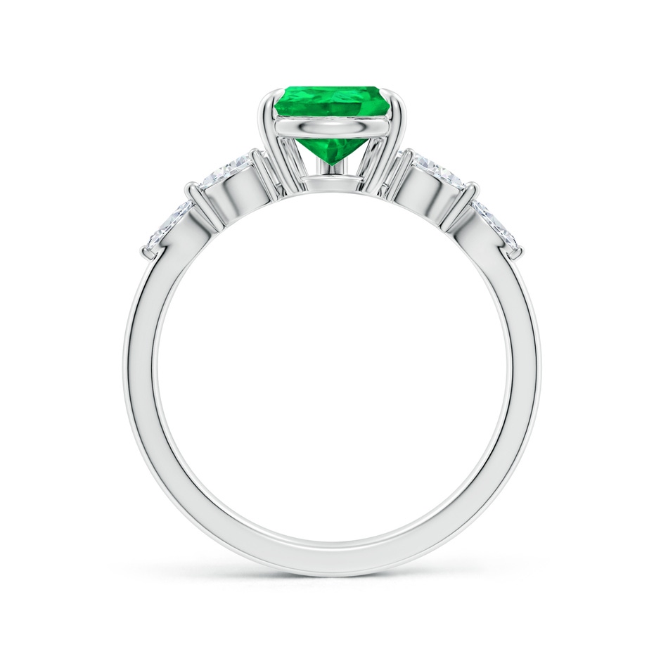 Pear-Shaped Emerald Side Stone Engagement Ring