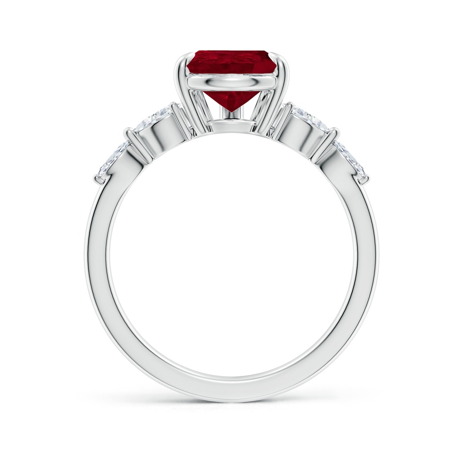 10x8mm AA Pear-Shaped Ruby Side Stone Engagement Ring in P950 Platinum side 199