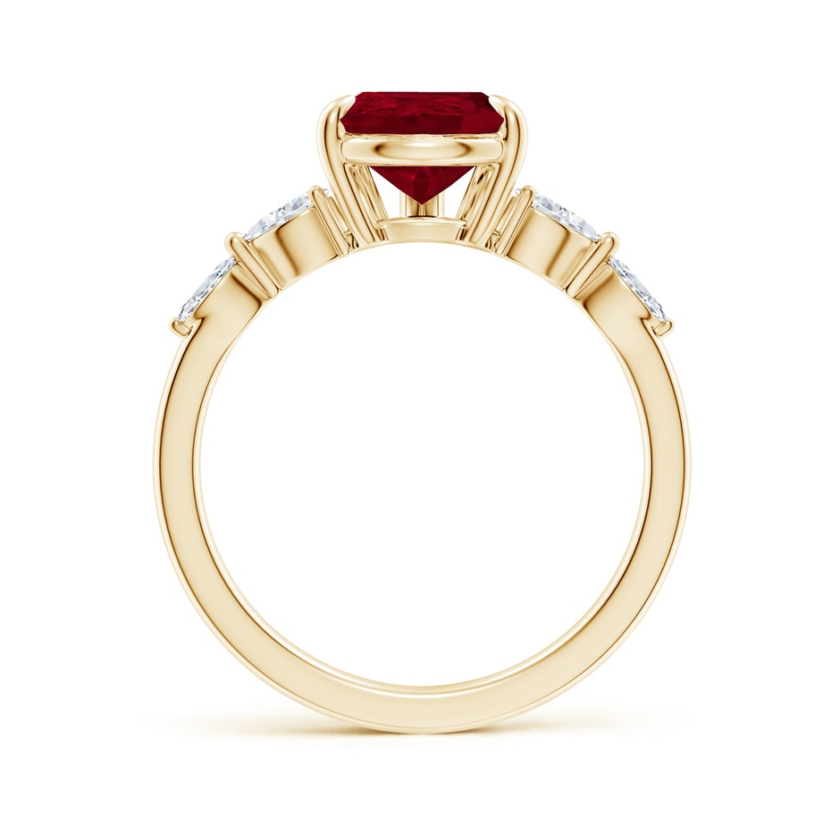 10x8mm AA Pear-Shaped Ruby Side Stone Engagement Ring in Yellow Gold side 199