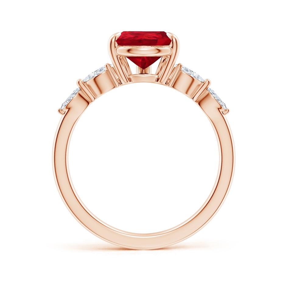 10x8mm AAA Pear-Shaped Ruby Side Stone Engagement Ring in 18K Rose Gold side 199