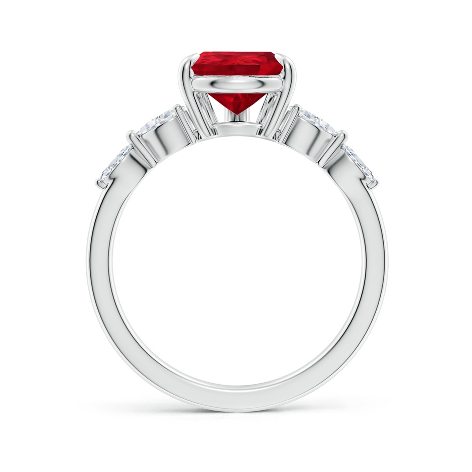 10x8mm AAA Pear-Shaped Ruby Side Stone Engagement Ring in White Gold side 199
