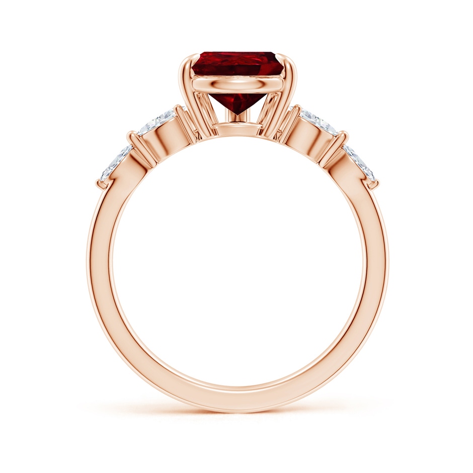 10x8mm AAAA Pear-Shaped Ruby Side Stone Engagement Ring in 18K Rose Gold side 199