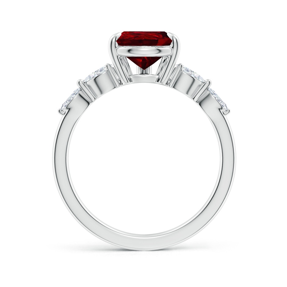 10x8mm AAAA Pear-Shaped Ruby Side Stone Engagement Ring in P950 Platinum side 199