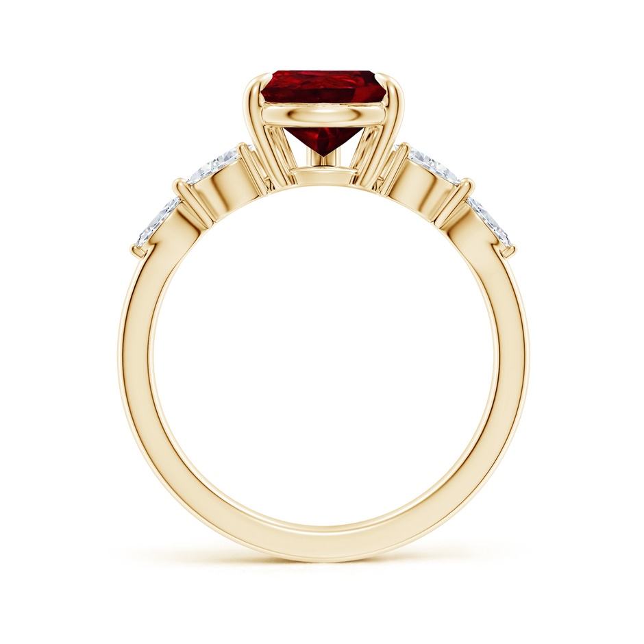 10x8mm AAAA Pear-Shaped Ruby Side Stone Engagement Ring in Yellow Gold side 199