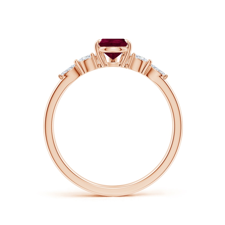 7x5mm A Pear-Shaped Ruby Side Stone Engagement Ring in Rose Gold side 199