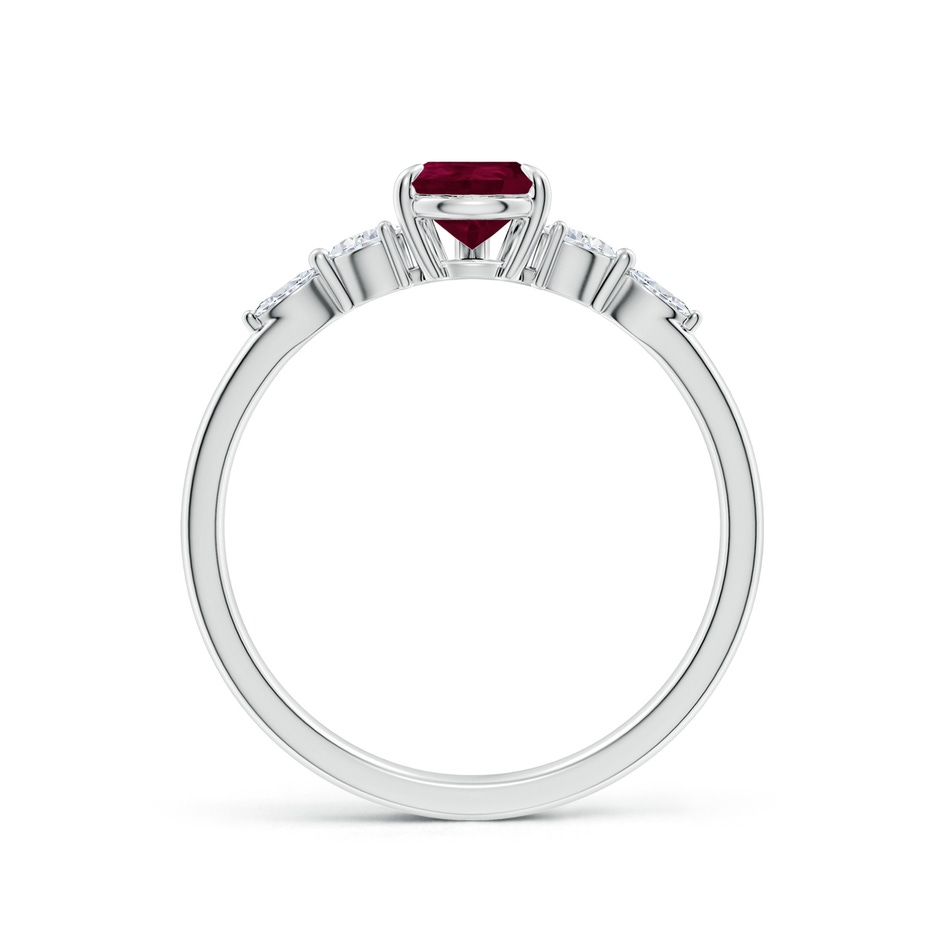 7x5mm A Pear-Shaped Ruby Side Stone Engagement Ring in White Gold side 199