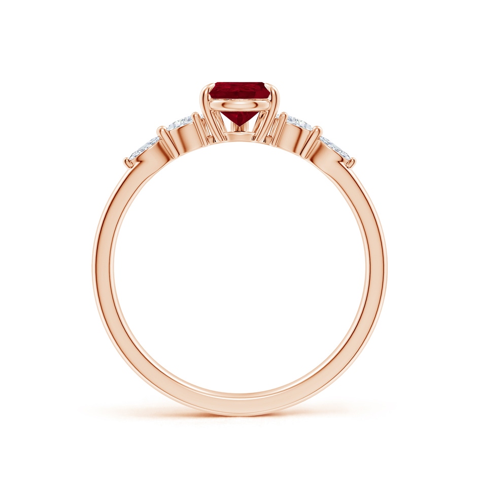7x5mm AA Pear-Shaped Ruby Side Stone Engagement Ring in Rose Gold side 199