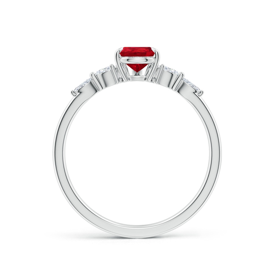 7x5mm AAA Pear-Shaped Ruby Side Stone Engagement Ring in White Gold side 199