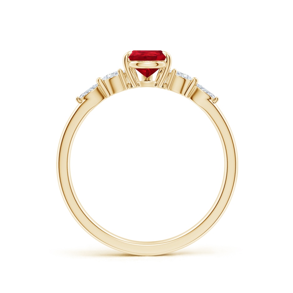 7x5mm AAA Pear-Shaped Ruby Side Stone Engagement Ring in Yellow Gold side 199