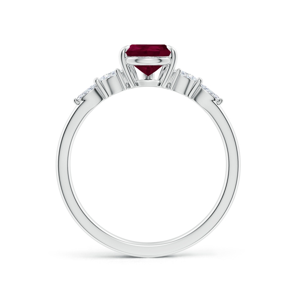 8x6mm A Pear-Shaped Ruby Side Stone Engagement Ring in White Gold side 199