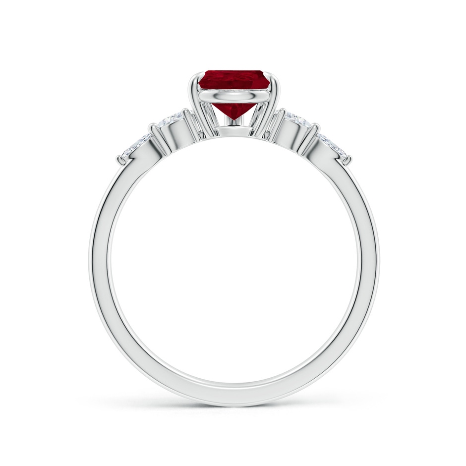 8x6mm AA Pear-Shaped Ruby Side Stone Engagement Ring in White Gold side 199