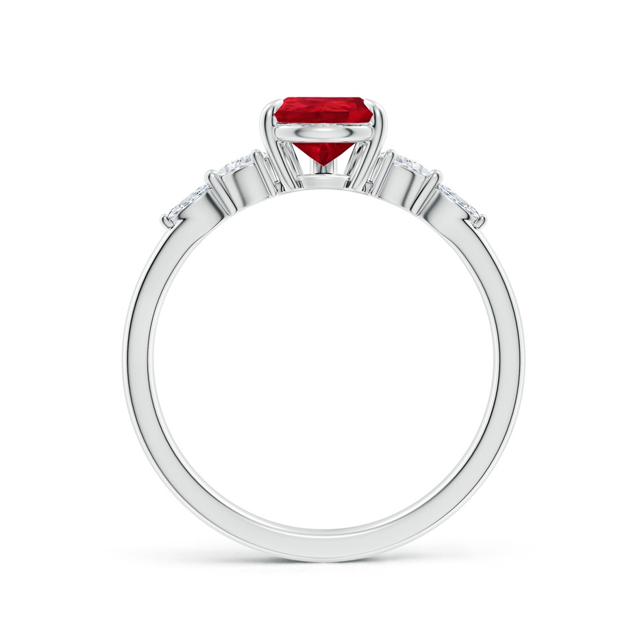 8x6mm AAA Pear-Shaped Ruby Side Stone Engagement Ring in P950 Platinum side 199