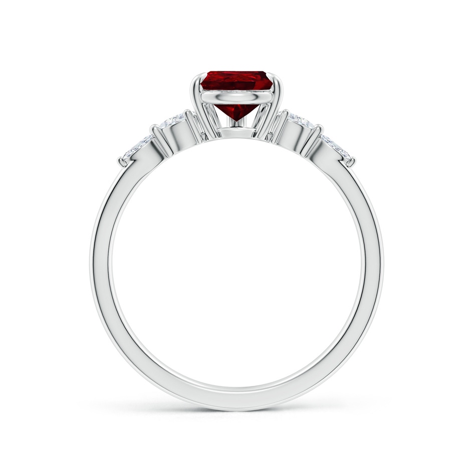 8x6mm AAAA Pear-Shaped Ruby Side Stone Engagement Ring in P950 Platinum side 199