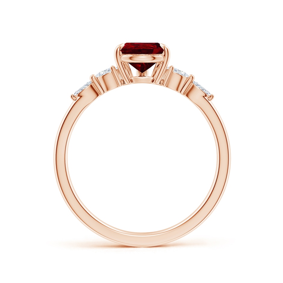 8x6mm AAAA Pear-Shaped Ruby Side Stone Engagement Ring in Rose Gold side 199