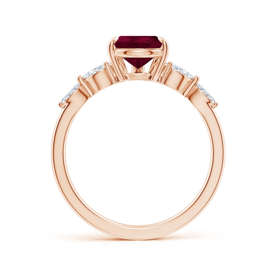 9x7mm A Pear-Shaped Ruby Side Stone Engagement Ring in Rose Gold side 199