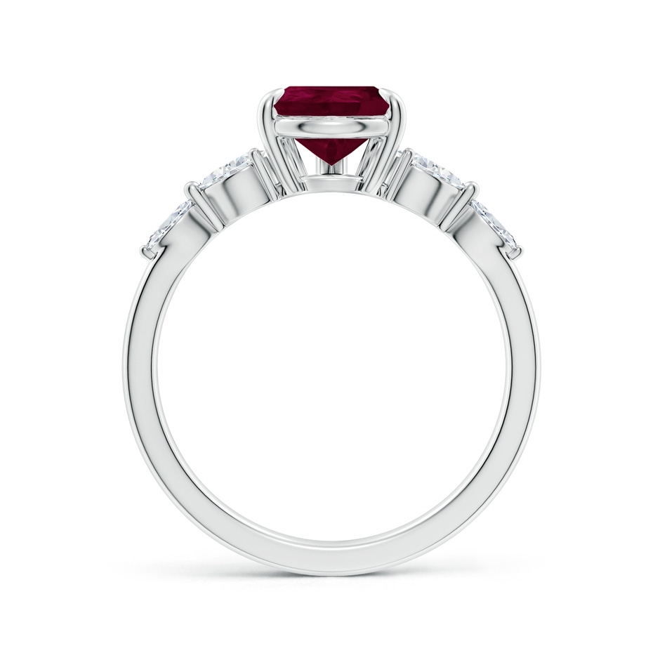 9x7mm A Pear-Shaped Ruby Side Stone Engagement Ring in White Gold side 199