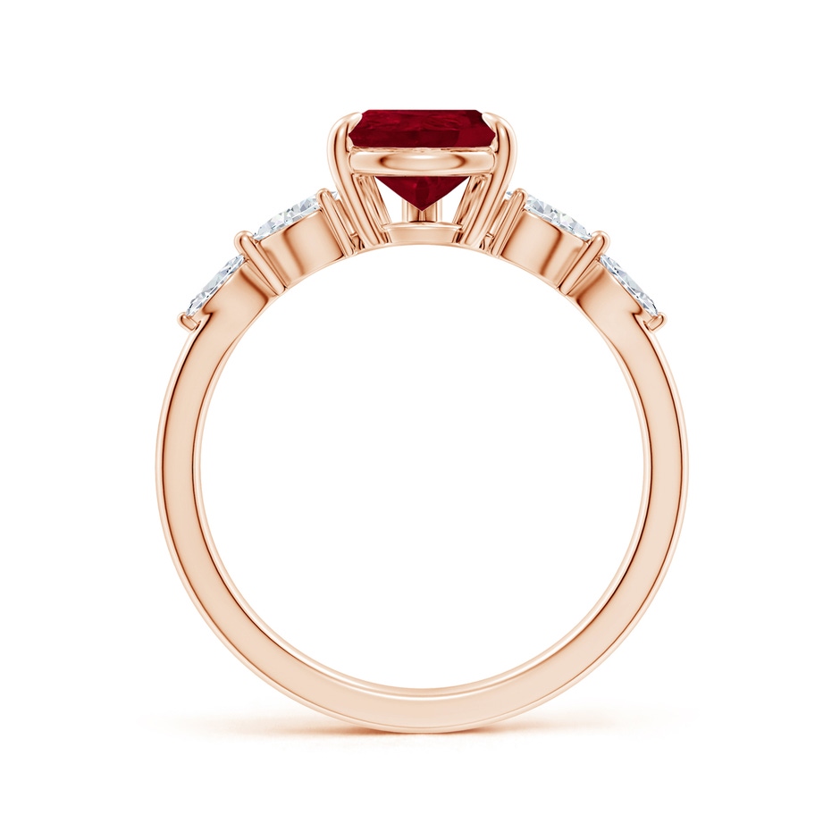 9x7mm AA Pear-Shaped Ruby Side Stone Engagement Ring in Rose Gold side 199