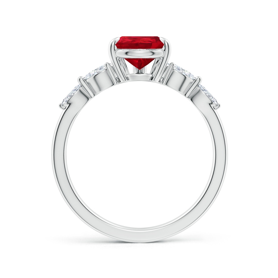 9x7mm AAA Pear-Shaped Ruby Side Stone Engagement Ring in P950 Platinum side 199