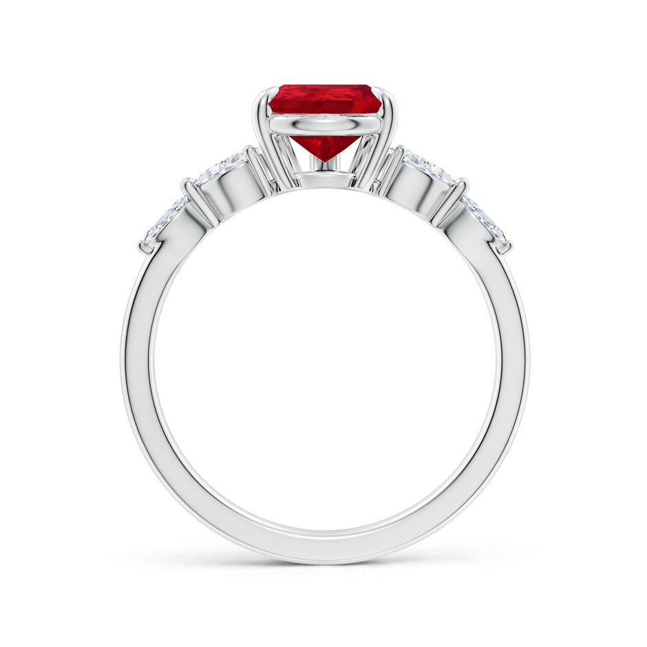 9x7mm AAA Pear-Shaped Ruby Side Stone Engagement Ring in White Gold side 199