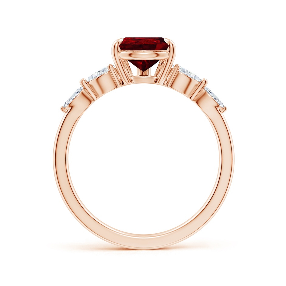 9x7mm AAAA Pear-Shaped Ruby Side Stone Engagement Ring in Rose Gold side 199