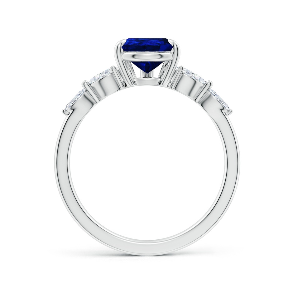 9x7mm Lab-Grown Pear-Shaped Blue Sapphire Side Stone Engagement Ring in White Gold side 199