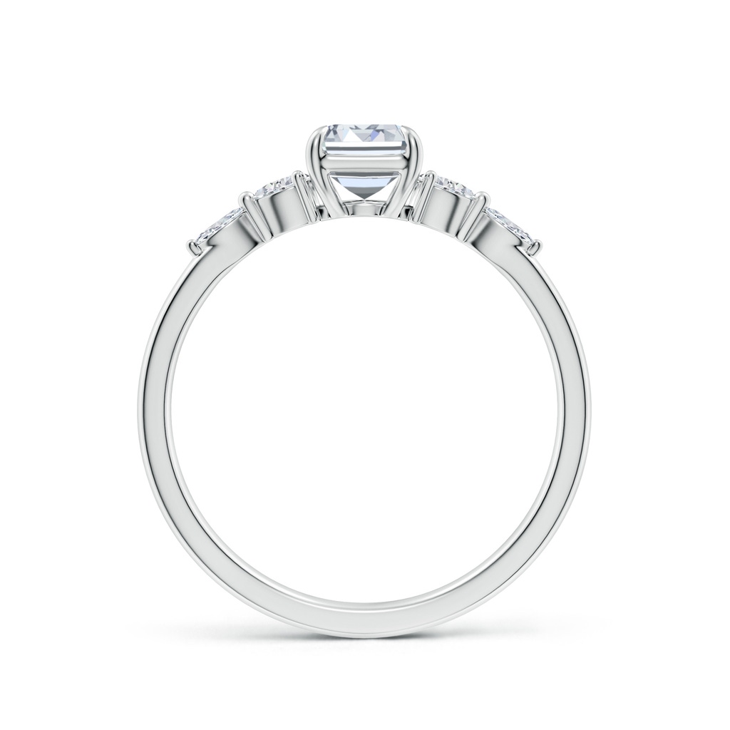7x5mm HSI2 Emerald-Cut Diamond Side Stone Engagement Ring in White Gold - side 199