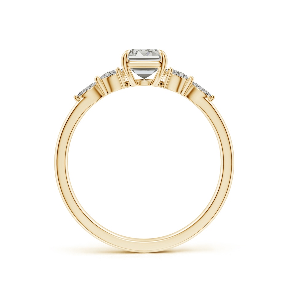 7x5mm KI3 Emerald-Cut Diamond Side Stone Engagement Ring in Yellow Gold side 199