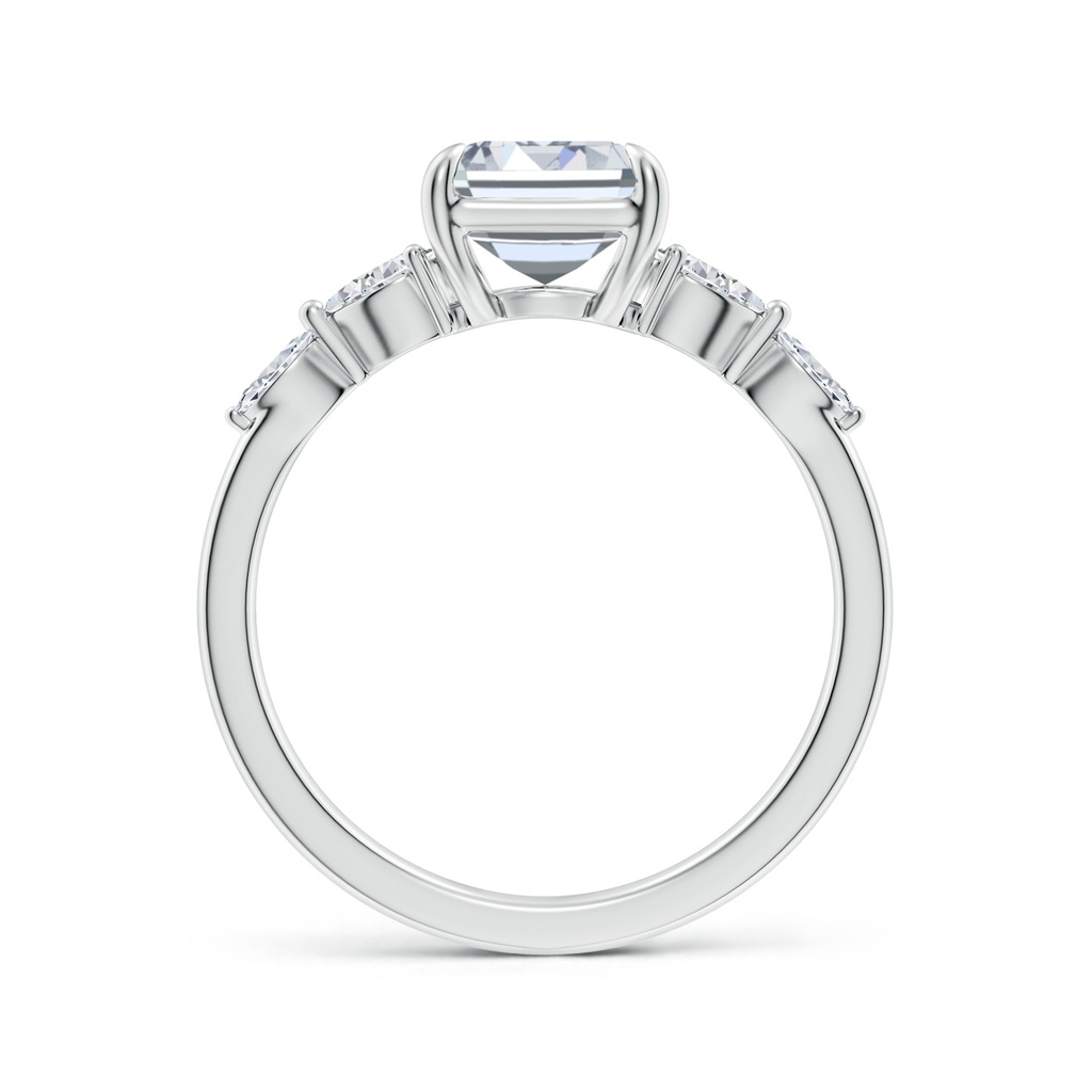 8.5x6.5mm HSI2 Emerald-Cut Diamond Side Stone Engagement Ring in White Gold - side 199