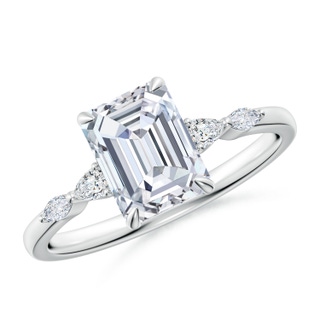 8x6mm GVS2 Emerald-Cut Diamond Side Stone Engagement Ring in P950 Platinum