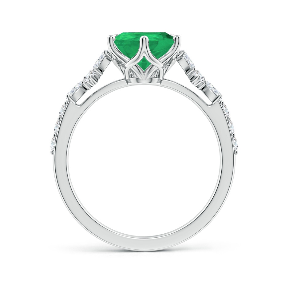 10x8mm A Pear-Shaped Emerald Side Stone Engagement Ring with Accents in White Gold side 199