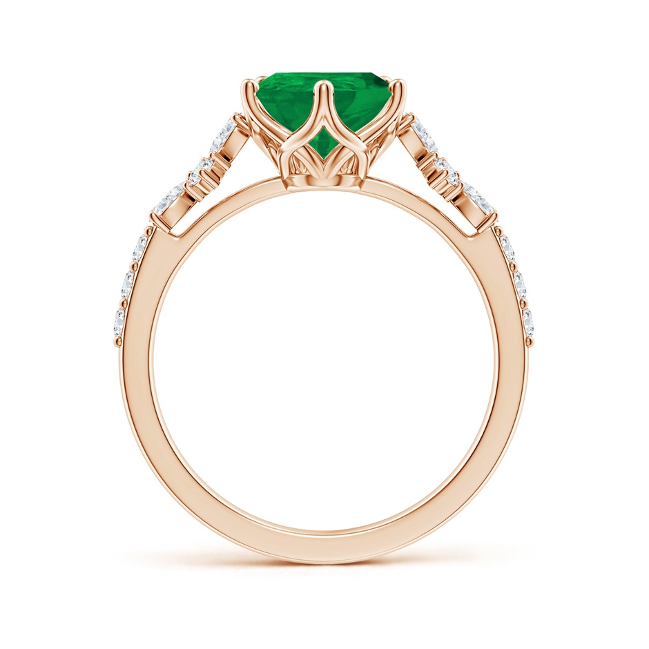 10x8mm AA Pear-Shaped Emerald Side Stone Engagement Ring with Accents in Rose Gold side 199
