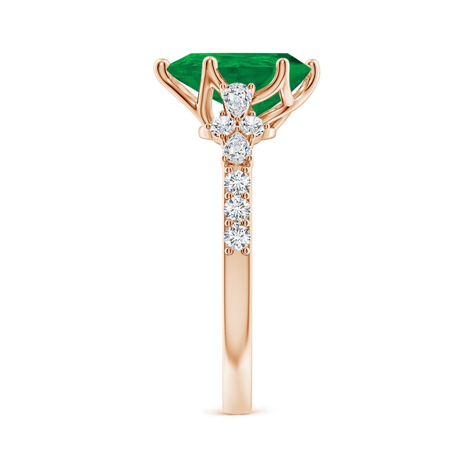 10x8mm AA Pear-Shaped Emerald Side Stone Engagement Ring with Accents in Rose Gold side 299