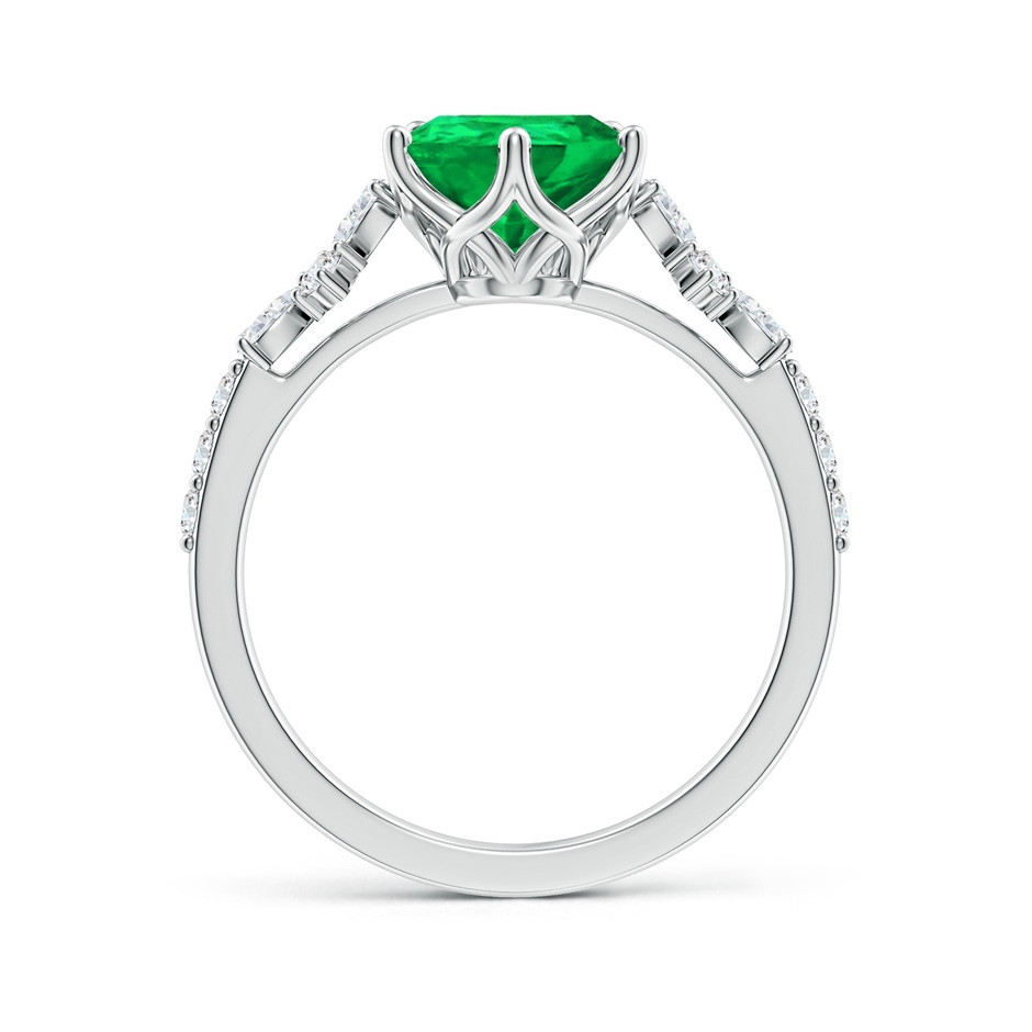 10x8mm AAA Pear-Shaped Emerald Side Stone Engagement Ring with Accents in White Gold side 199