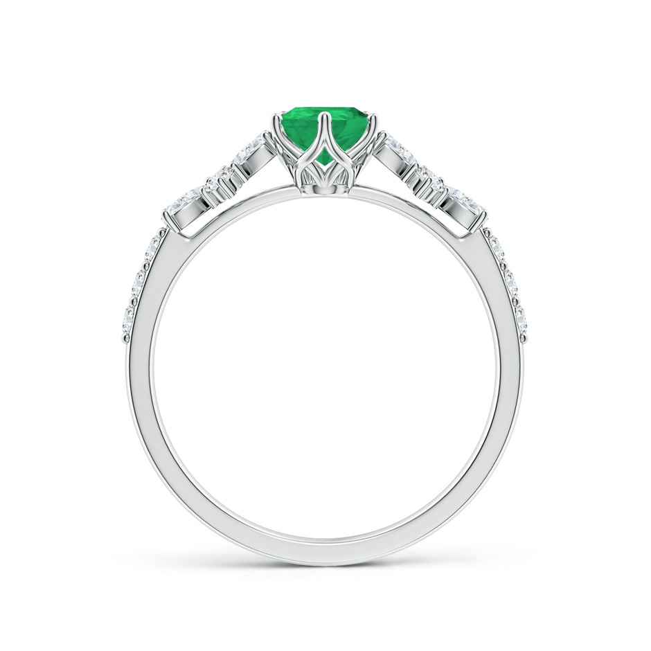 7x5mm A Pear-Shaped Emerald Side Stone Engagement Ring with Accents in White Gold side 199