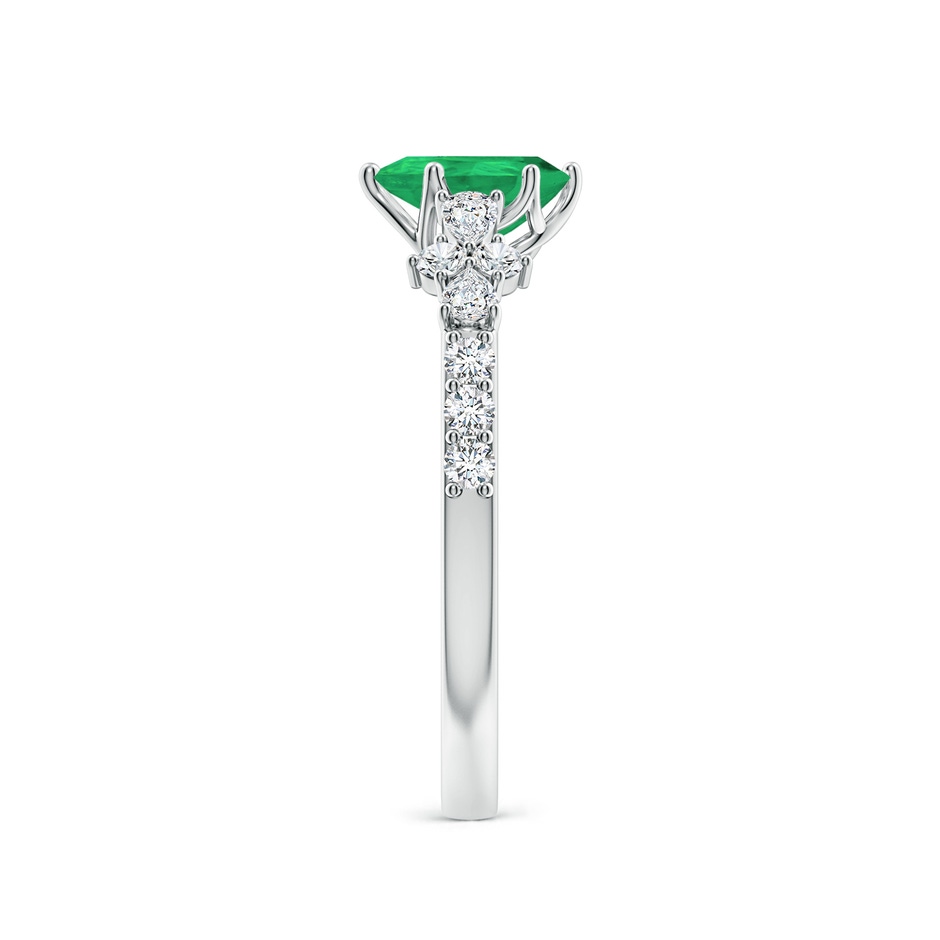 7x5mm A Pear-Shaped Emerald Side Stone Engagement Ring with Accents in White Gold side 299