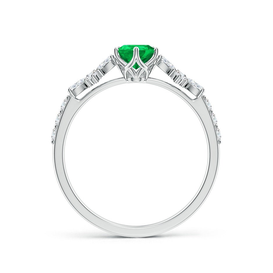 7x5mm AAA Pear-Shaped Emerald Side Stone Engagement Ring with Accents in P950 Platinum side 199