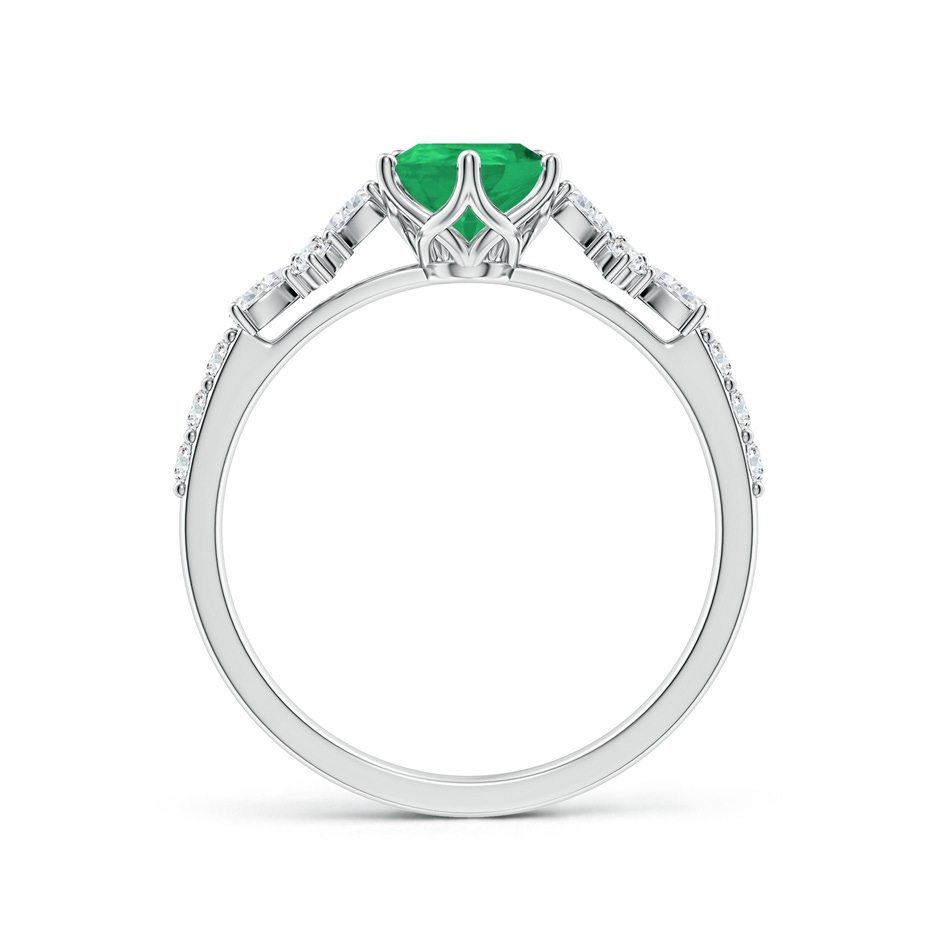 8x6mm A Pear-Shaped Emerald Side Stone Engagement Ring with Accents in White Gold side 199