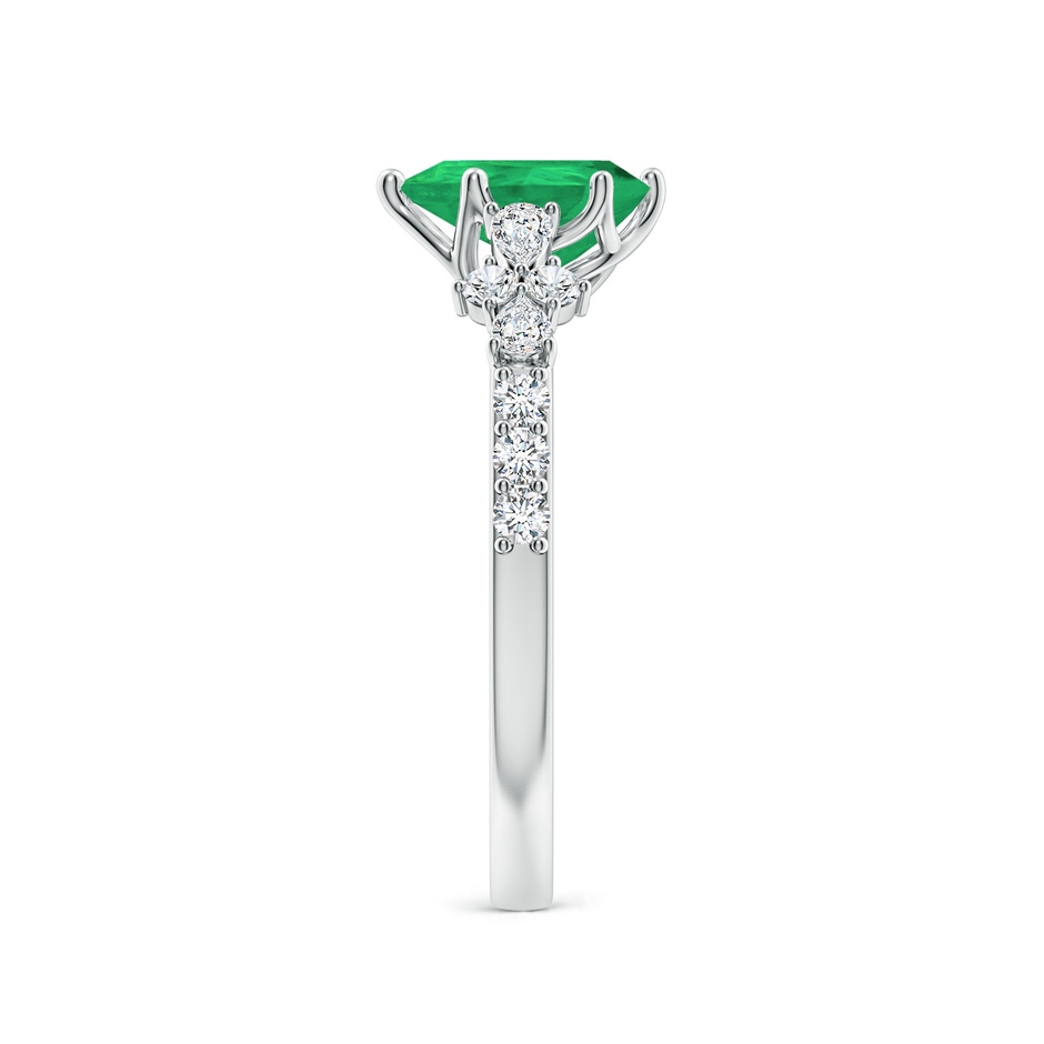 8x6mm A Pear-Shaped Emerald Side Stone Engagement Ring with Accents in White Gold side 299