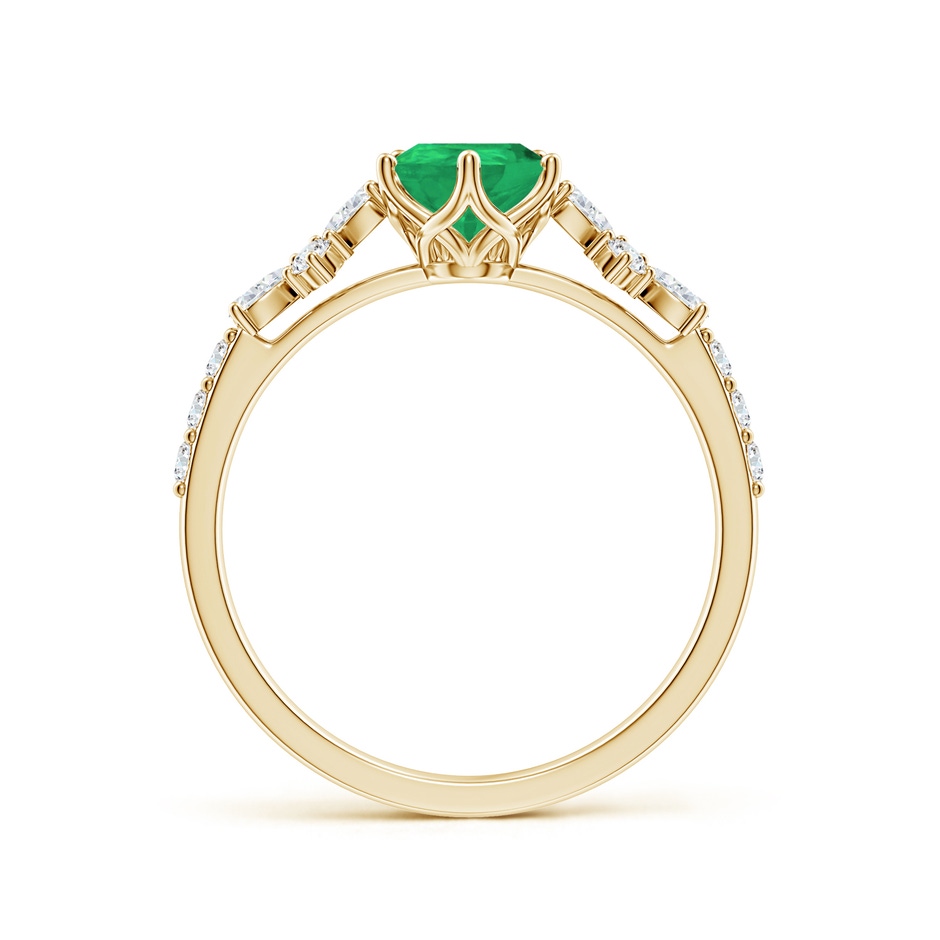8x6mm A Pear-Shaped Emerald Side Stone Engagement Ring with Accents in Yellow Gold side 199