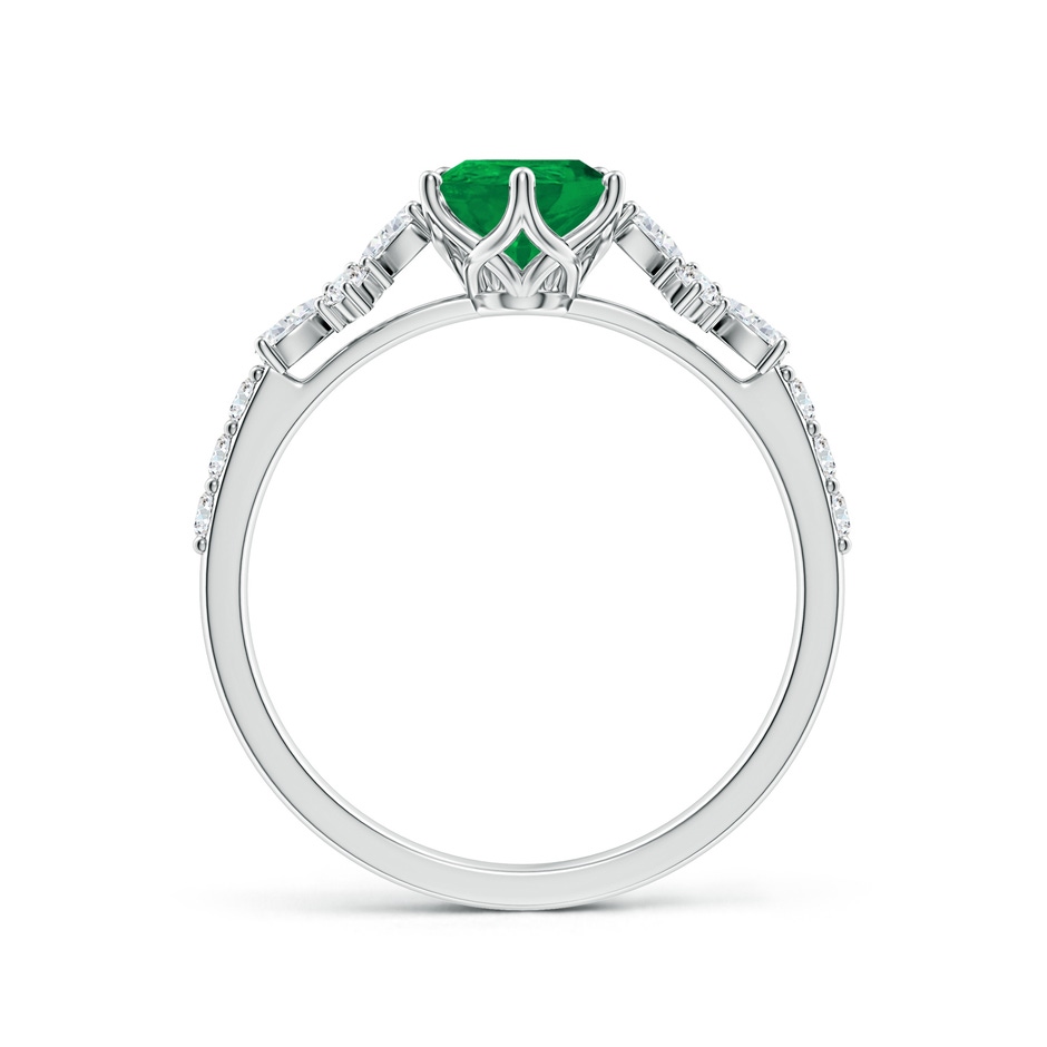 8x6mm AA Pear-Shaped Emerald Side Stone Engagement Ring with Accents in P950 Platinum side 199