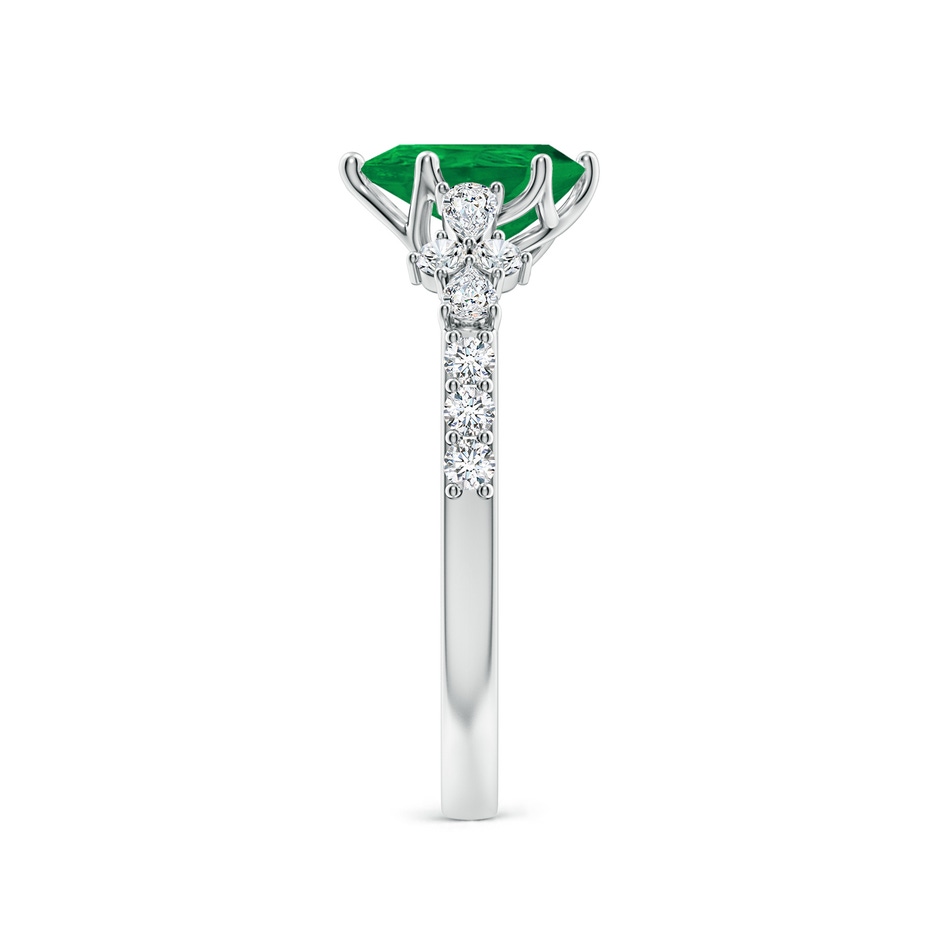 8x6mm AA Pear-Shaped Emerald Side Stone Engagement Ring with Accents in P950 Platinum side 299