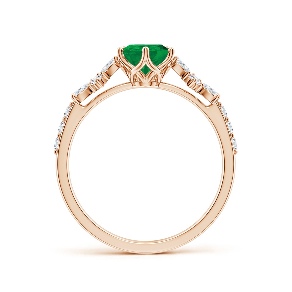8x6mm AA Pear-Shaped Emerald Side Stone Engagement Ring with Accents in Rose Gold side 199