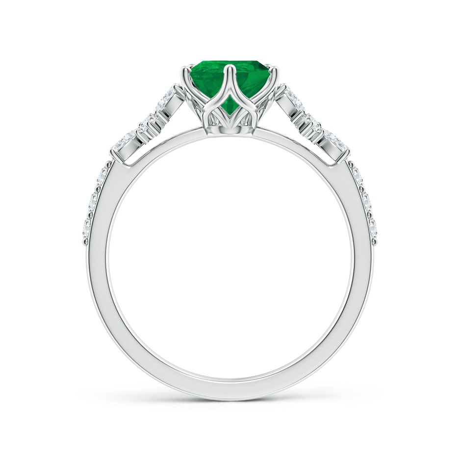 9x7mm AA Pear-Shaped Emerald Side Stone Engagement Ring with Accents in P950 Platinum side 199