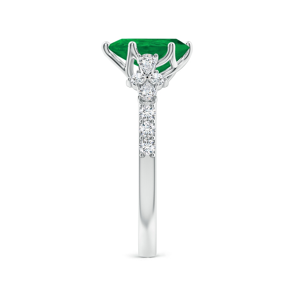 9x7mm AA Pear-Shaped Emerald Side Stone Engagement Ring with Accents in P950 Platinum side 299